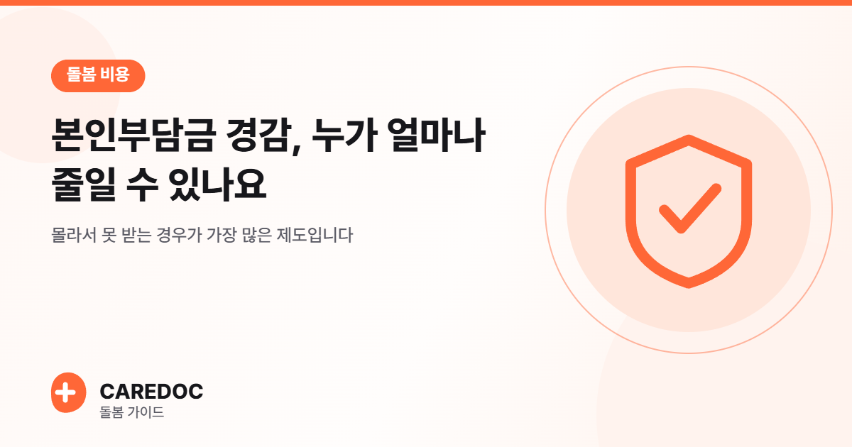 본인부담금 경감, 누가 얼마나 줄일 수 있나요
